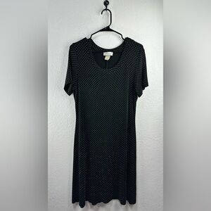 Dressbarn Vintage Black and White Polka Dot Midi Dress Size 12